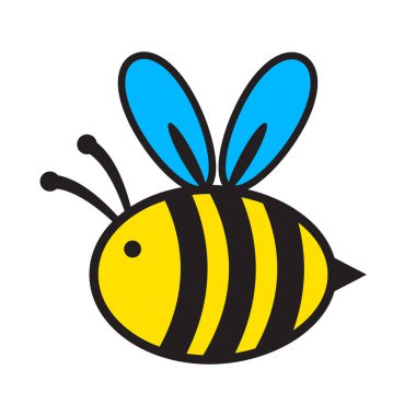 Beyaz arkaplanda çizgi film Bal Arısı simgesi