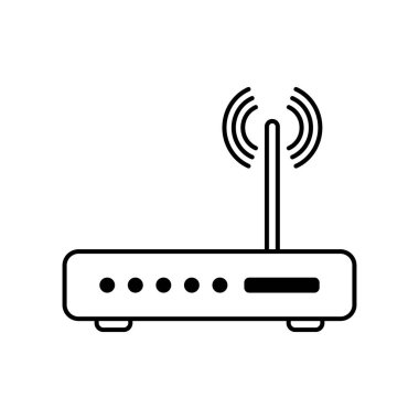 Yönlendirici ile ilgili sinyal simgesi izole, wifi yönlendirici