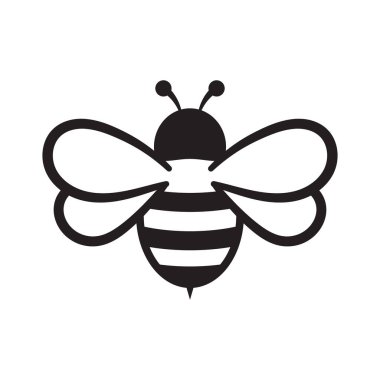 Bal arısı ikonu. Böcek karakteri. Çizgi film uçan arı. Beyaz arkaplanda izole edilmiş vektör.