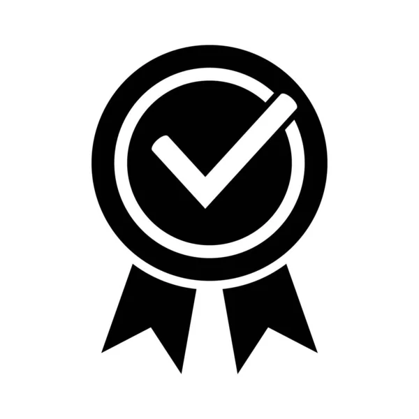 Quality Icon Certified Check Mark Ribbon Label Vector Verified Square