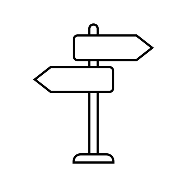 Wegweiser Symbol Wegweiser Symbol Isoliert Erweiterter Strich — Stockvektor