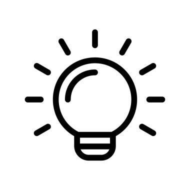 Ampul ikonu vektörü, fikirlerle ve yaratıcı düşüncelerle dolu, işlem için analitik düşünme. Özet sembolü çizimi.