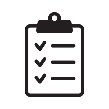 Pano vektör simgesi. Görev listesi simgesi. Görev tamamlandı. Onaylanmış bir belgenin imzalı simgesi. Proje tamamlandı.