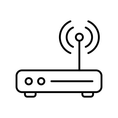 Yönlendirme çizgisi simgesi. Yönlendiriciyle ilgili sinyal simgesi izole edildi, kablosuz yönlendirici.