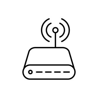 Yönlendirme çizgisi simgesi. Yönlendiriciyle ilgili sinyal simgesi izole edildi, kablosuz yönlendirici.