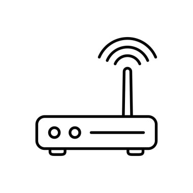 Yönlendirme çizgisi simgesi. Yönlendiriciyle ilgili sinyal simgesi izole edildi, kablosuz yönlendirici.