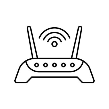 Yönlendirme çizgisi simgesi. Yönlendiriciyle ilgili sinyal simgesi izole edildi, kablosuz yönlendirici.