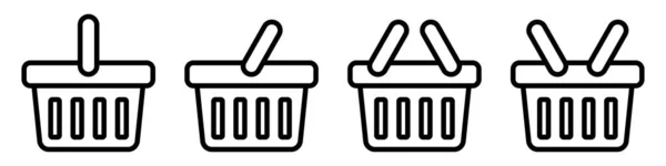 Warenkorbzeilen Symbol Vektorillustration — Stockvektor