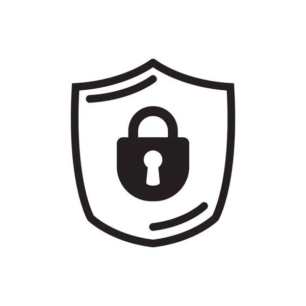 Shield Security Lock Symbol Vector Data Protection Cyber Security Icon — Stock Vector