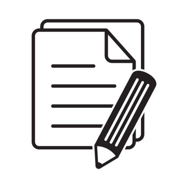 Belge, bant vektör simgesi, kalem simgesi olan kağıt.