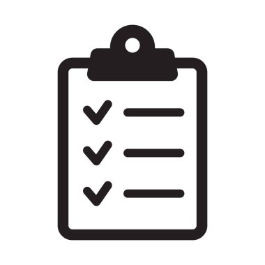 Pano vektör simgesi. Görev listesi simgesi. Görev tamamlandı. Onaylanmış bir belgenin imzalı simgesi. Proje tamamlandı.