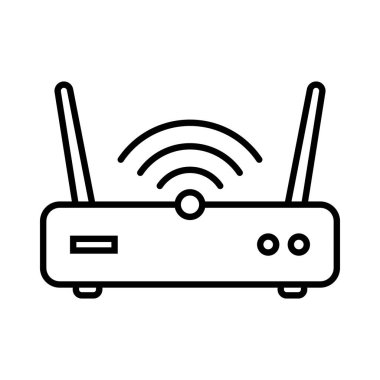 Yönlendirme çizgisi simgesi. Yönlendiriciyle ilgili sinyal simgesi izole edildi, kablosuz yönlendirici.