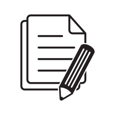 Belge, bant vektör simgesi, kalem simgesi olan kağıt.