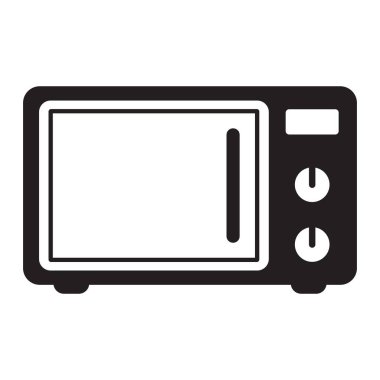 Mikrodalga fırın ikonu. Şablonlar, web tasarımı ve bilgi grafikleri için basit mikrodalga fırın simgesi.