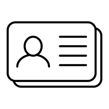 Kimlik kartı simgesi koleksiyonu. Çalışan katip kartı, ehliyet, kimlik kartı, personel kimlik kartı sembolü. Web sitesi ve mobil uygulama için tasarım.