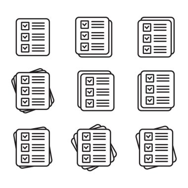 Kontrol listesi vektör simgesi. Belge simgesi ve iş illüstrasyonu grafik ve web tasarımı için beyaz arkaplanda izole edildi.