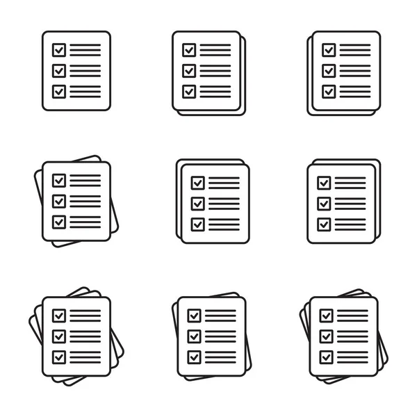 Checklista Vektor Ikon Dokument Ikon Företag Illustration Isolerad Vit Bakgrund — Stock vektor