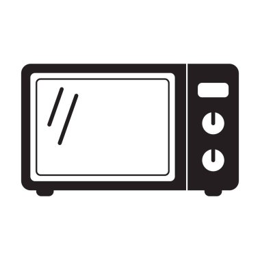 Mikrodalga fırın ikonu. Şablonlar, web tasarımı ve bilgi grafikleri için basit mikrodalga fırın simgesi.