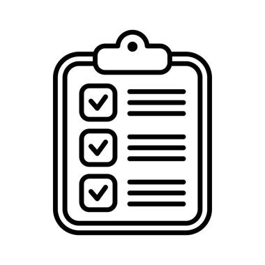 Pano simgesi. Onaylanmış bir belgenin onay listesi simgesi. Proje tamamlandı. Görev vektör simgesi. Görev tamamlandı..