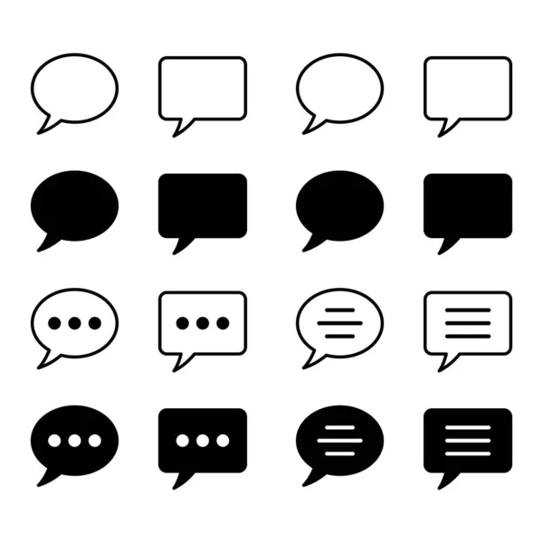 Chat Pictogrammen Vector Geïsoleerd Element Een Paar Spraaktekens Blanco Bubbels — Stockvector