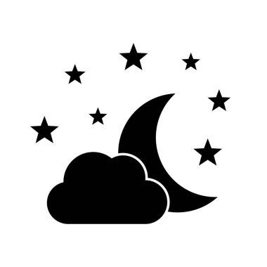 Ay ve yıldızların simgesi olan bir gece..