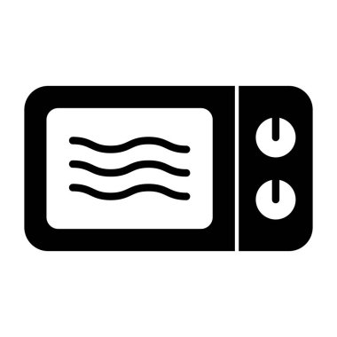 Mikrodalga fırın ikonu. Şablonlar, web tasarımı ve bilgi grafikleri için basit mikrodalga fırın simgesi.