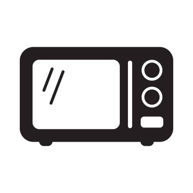 Mikrodalga fırın ikonu. Şablonlar, web tasarımı ve bilgi grafikleri için basit mikrodalga fırın simgesi.