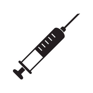 Şırınga simgesi, enjeksiyon vektörü simgesi.