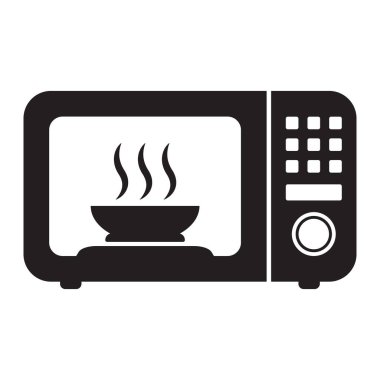 Mikrodalga fırın ikonu. Şablonlar, web tasarımı ve bilgi grafikleri için basit mikrodalga fırın simgesi.