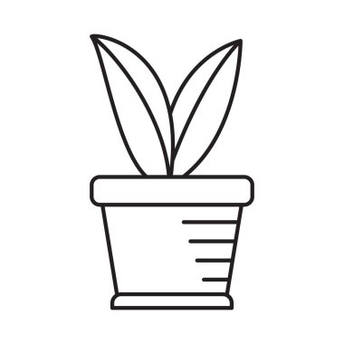 Saksı çizgisi simgesi, vektör illüstrasyonu.