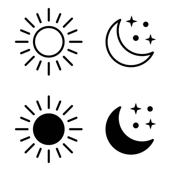 Ícone Lua Sol Ilustração Isolado Símbolo Sinal Vetor — Vetor de Stock