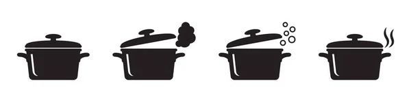 Cooking Pan Icon Pot Icon Vector Isolated — Stock Vector
