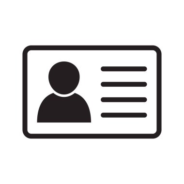 Kimlik kartı simgesi koleksiyonu. Çalışan katip kartı, ehliyet, kimlik kartı, personel kimlik kartı sembolü. Web sitesi ve mobil uygulama için tasarım.