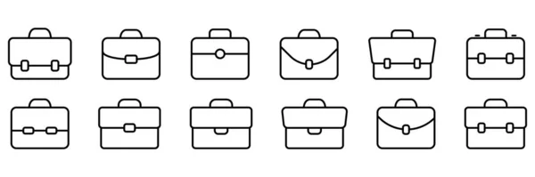 Briefcase Icon Set Suitcase Portfolio Symbol Business Briefcase Icon Designed — Vettoriale Stock