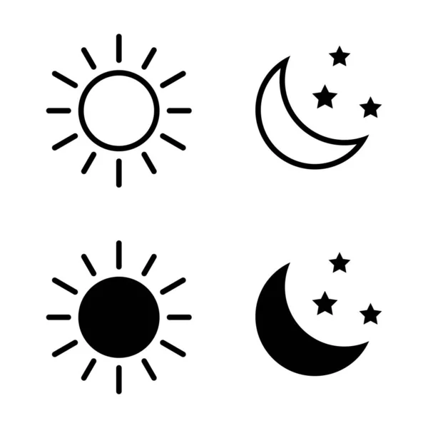 Ícone Lua Sol Ilustração Isolado Símbolo Sinal Vetor — Vetor de Stock