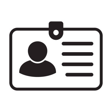 Kimlik kartı simgesi koleksiyonu. Çalışan katip kartı, ehliyet, kimlik kartı, personel kimlik kartı sembolü. Web sitesi ve mobil uygulama için tasarım.