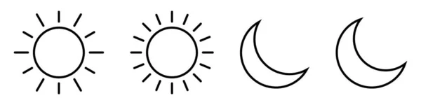 Zon Maan Pictogram Illustratie Geïsoleerd Vector Teken Symbool — Stockvector