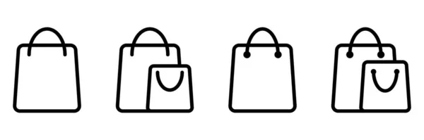 Einkaufstaschen Vektor Symbol Isoliert — Stockvektor