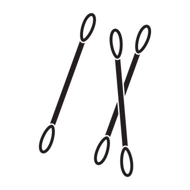 Pamuk çubuğu ikonu. Vektör illüstrasyonu beyaz arkaplanda izole edildi.