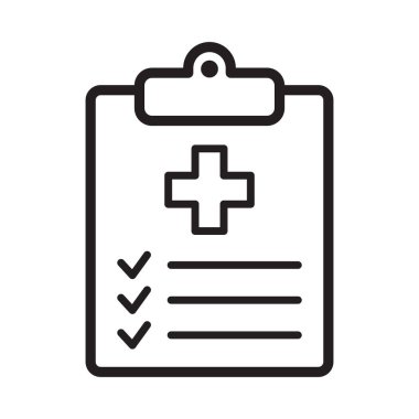 Tıbbi kayıt simgesi, tıbbi rapor simgesi, vektör izole