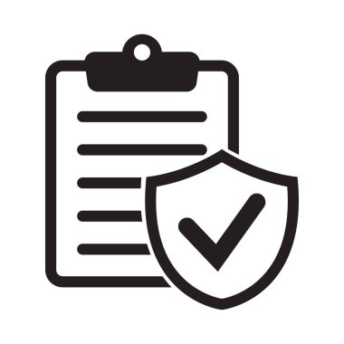 Sigorta politikası simgesi, vektör simgesi beyaz arkaplanda izole edildi