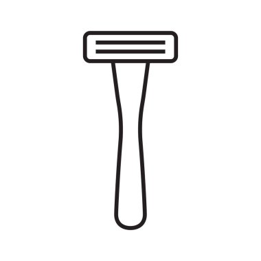 Tıraş makinesi ikonu. Razor düz çizgi simgesi. Genişletilmiş vuruş.