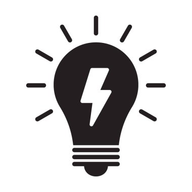 Gök gürültüsü ikonlu ampul, fikir sembolü.