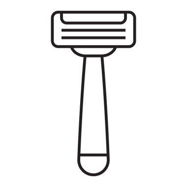 Tıraş makinesi ikonu. Razor düz çizgi simgesi. Genişletilmiş vuruş.