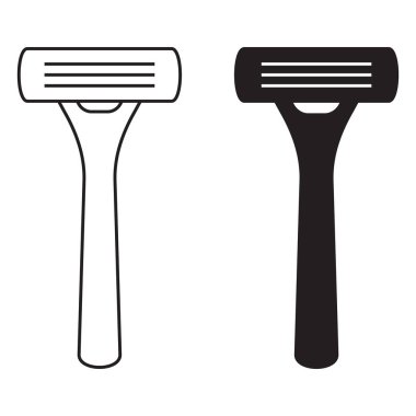 Tıraş makinesi ikonu. Razor düz çizgi simgesi. Genişletilmiş vuruş.