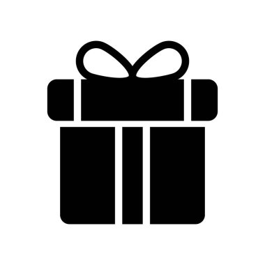 Hediye kutusu simgesi. Vektör izole eleman. Noel hediyesi ikonu illüstrasyon vektör sembolü. Sürpriz hediye tasarımı. Stok vektörü.