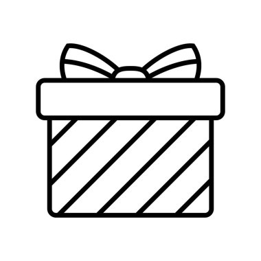 Hediye kutusu simgesi. Vektör izole eleman. Noel hediyesi ikonu illüstrasyon vektör sembolü. Sürpriz hediye tasarımı. Stok vektörü.