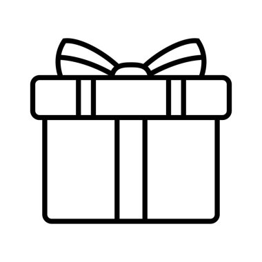 Hediye kutusu simgesi. Vektör izole eleman. Noel hediyesi ikonu illüstrasyon vektör sembolü. Sürpriz hediye tasarımı. Stok vektörü.