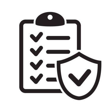 Sigorta politikası simgesi, vektör simgesi beyaz arkaplanda izole edildi