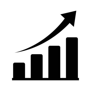 İş grafiği simgesi. Tablo düz sembol. Vektör illüstrasyonu beyaz arkaplanda izole edildi.